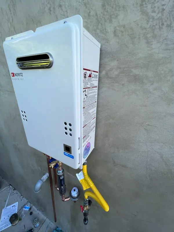 Tankless water heater installation for Wiley homes